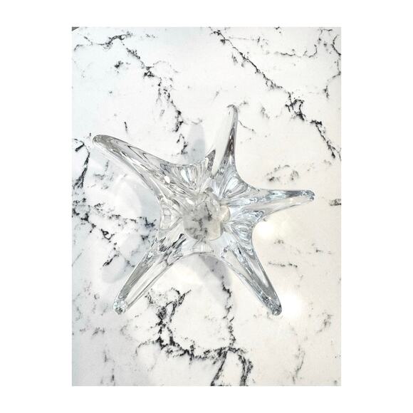 Daum France Crystal Contemporary 5 Point Star Candleholder - Picture 9 of 10